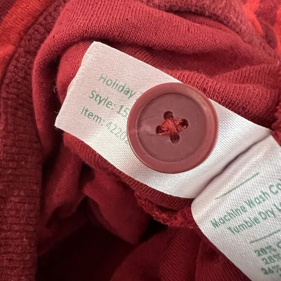 Marine Layer Pajama Women Small Red Striped One Piece Jumpsuit Henley Holiday - Picture 16 of 16